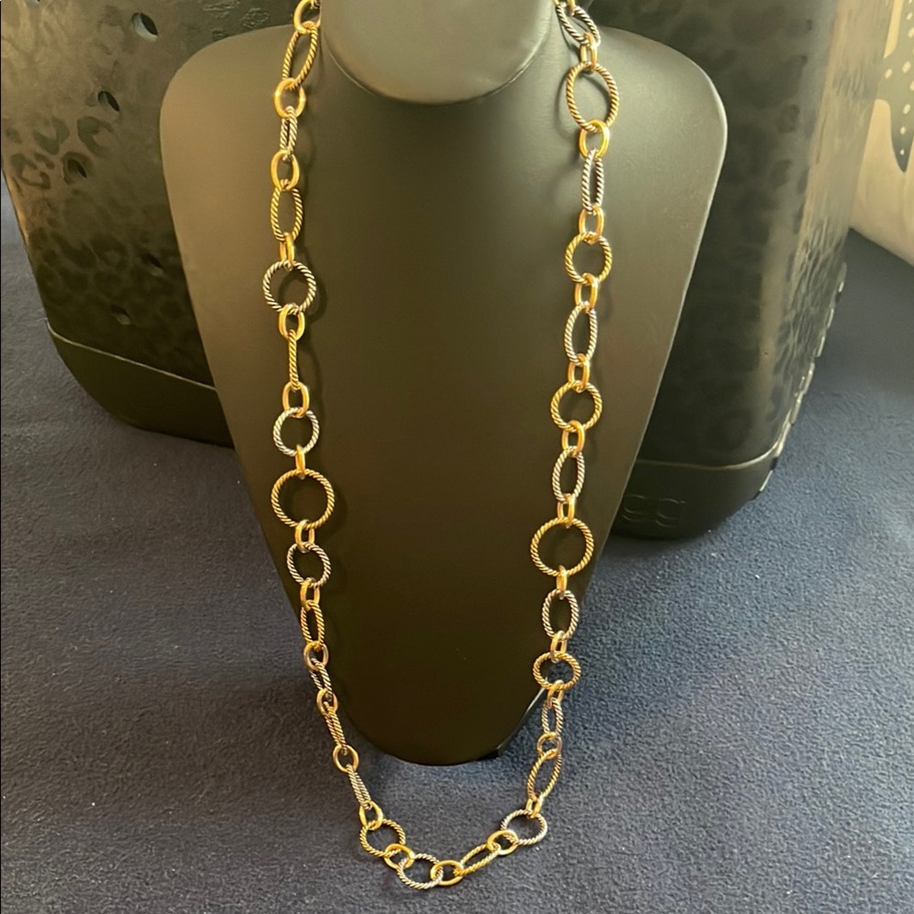 Lia Sophia Elegant Gold and Silver Chain Necklace